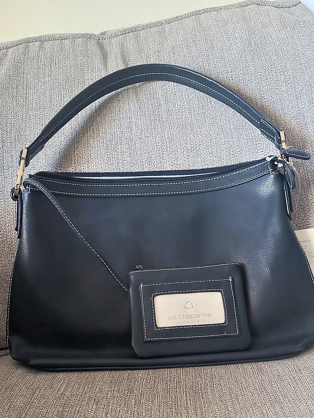 NWT Liz Claiborne The Inside Track Shoulder Bag in Blue.